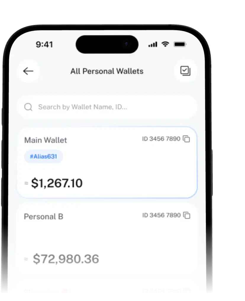 Digital assets wallet interface